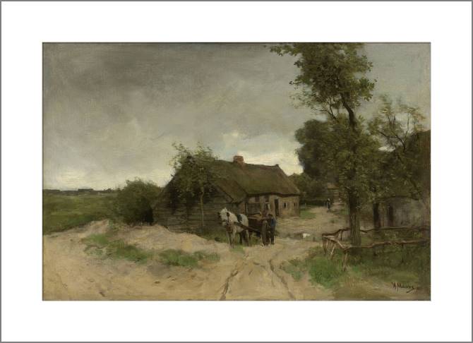 Купить и печать на заказ Картины, фото с паспарту Дом на грязной улице