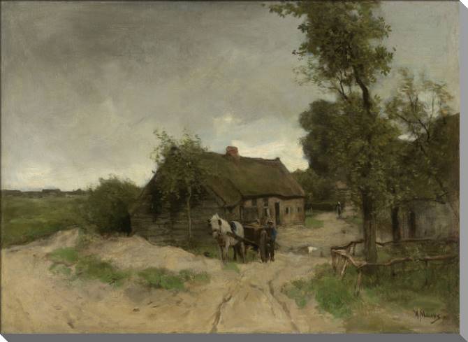 Картины на пластике, пеноркартоне Building on a dirty street (Anton Mauve)
