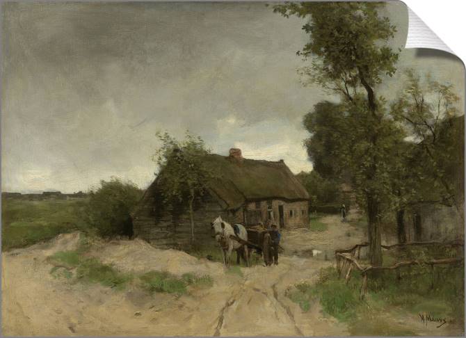 Купить и печать на заказ Картины на холсте Дом на грязной улице