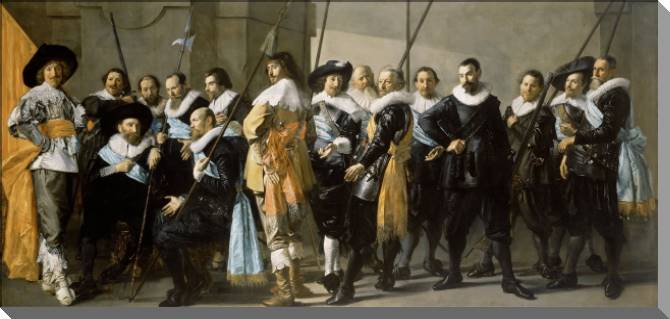 Картины на пластике, пеноркартоне Group portrait the company of captain Rayner real (Frans Hals)