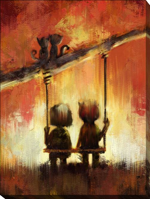 Картины на холсте Children on a swing