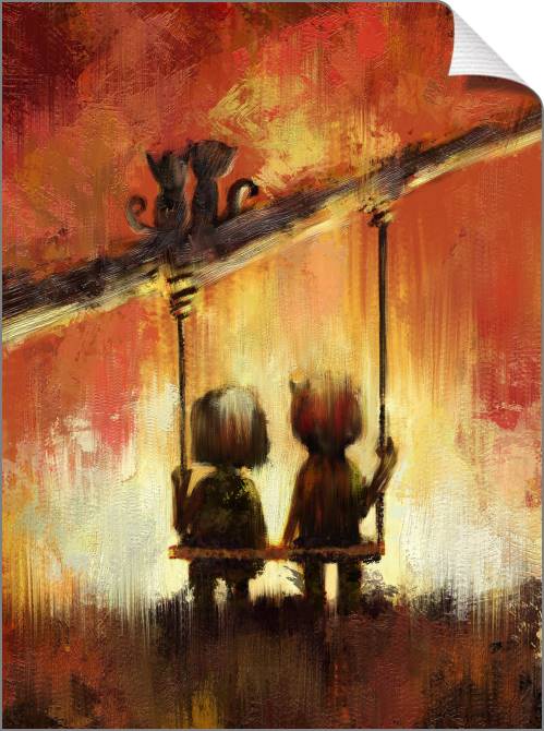 Купить и печать на заказ Картины на холсте Дети на качелях