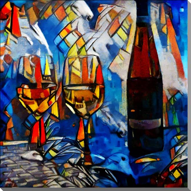 Картины на пластике, пеноркартоне Glasses cubism