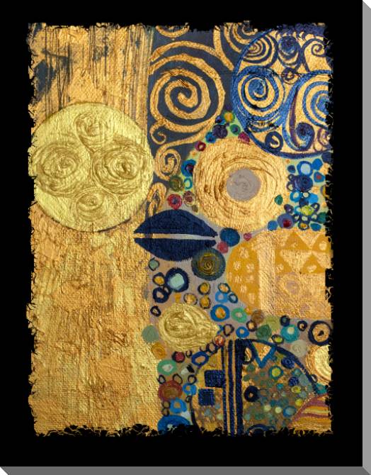 Картины на пластике, пеноркартоне Abstract painting with gold