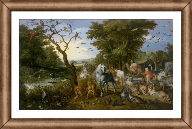 Купить и печать на заказ Картины в рамке, багете Вход животных в Ноев ковчег