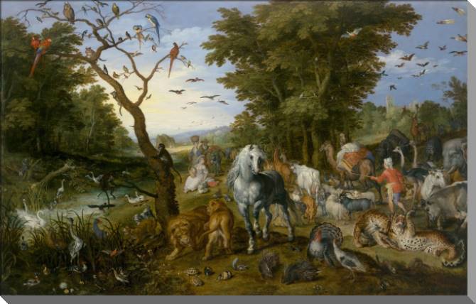 Картины на пластике, пеноркартоне Entrance of animals into Noah's ark (Jan Brueghel the Elder)