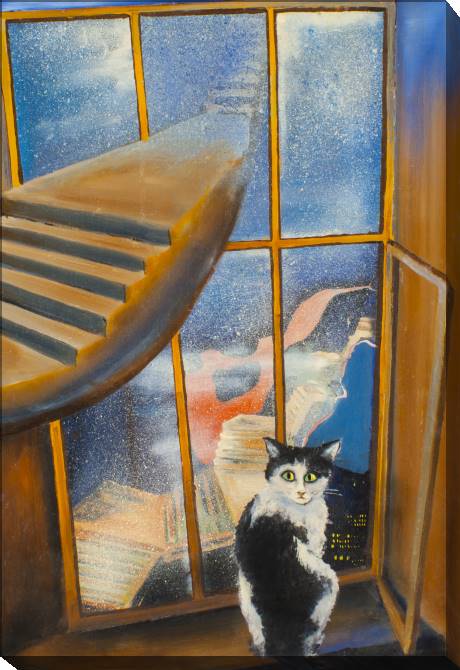 Картины на холсте Surreal picture with a cat