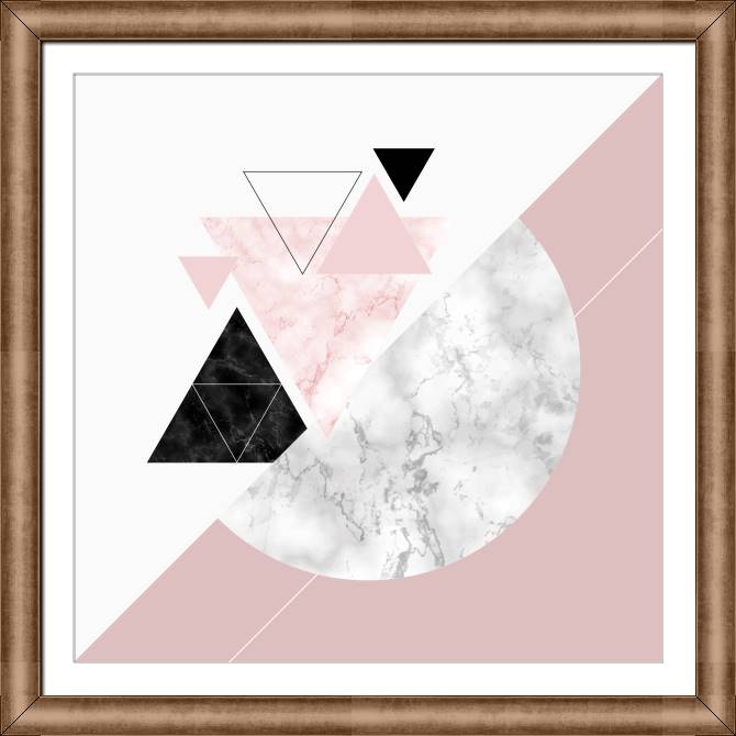 Купить и печать на заказ Картины в рамке, багете Мрамор на розовом