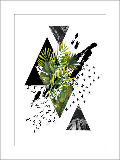Купить и печать на заказ Картины Акварель и тропические листья