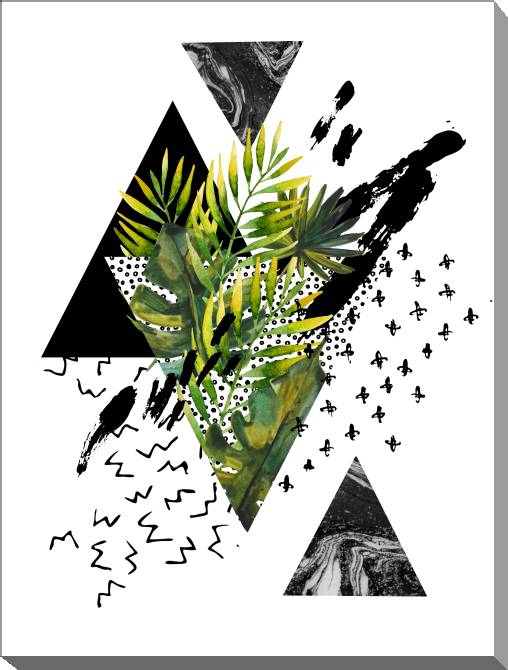 Картины на холсте Watercolor tropical leaves