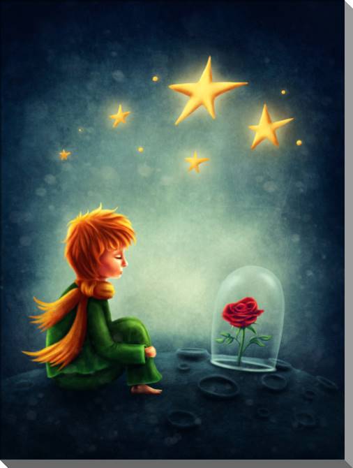 Картины на пластике, пеноркартоне The little Prince with rose