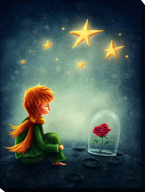 Картины на холсте The little Prince with rose
