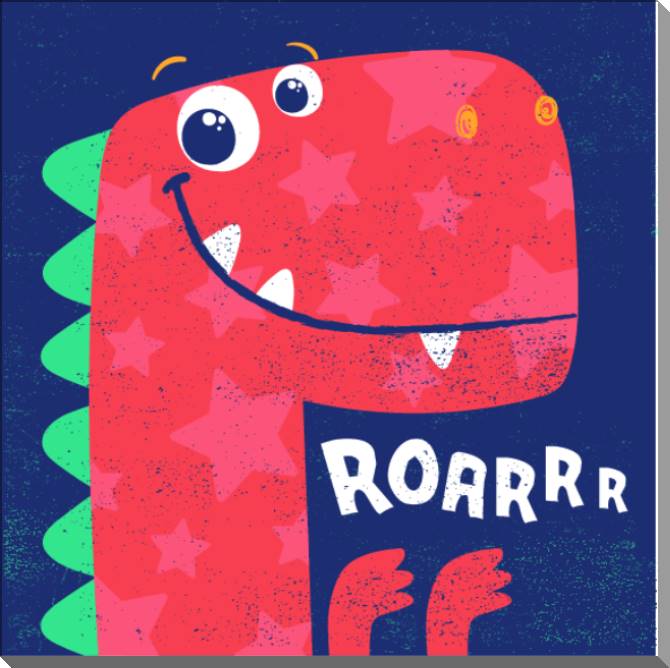 Картины на пластике, пеноркартоне Red dinosaur