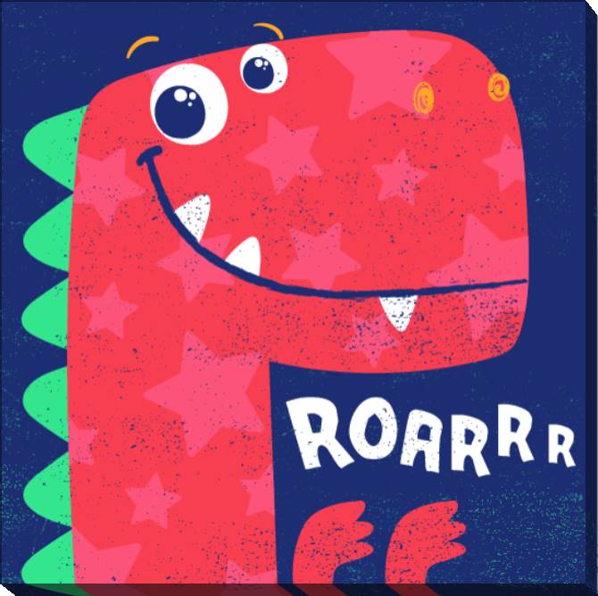 Картины на холсте Red dinosaur