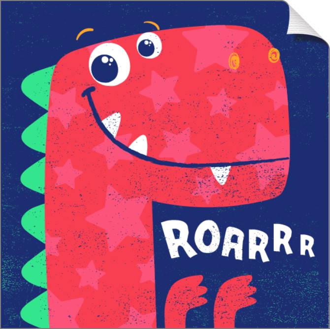 Купить и печать на заказ Картины на холсте Красный динозавр