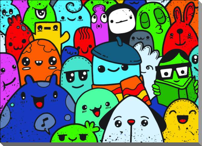 Картины на пластике, пеноркартоне Children's multi-colored