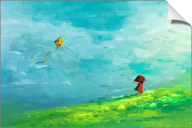 Купить и печать на заказ Картины на холсте Девочка с воздушным змеем