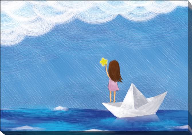 Картины на холсте The girl on the boat