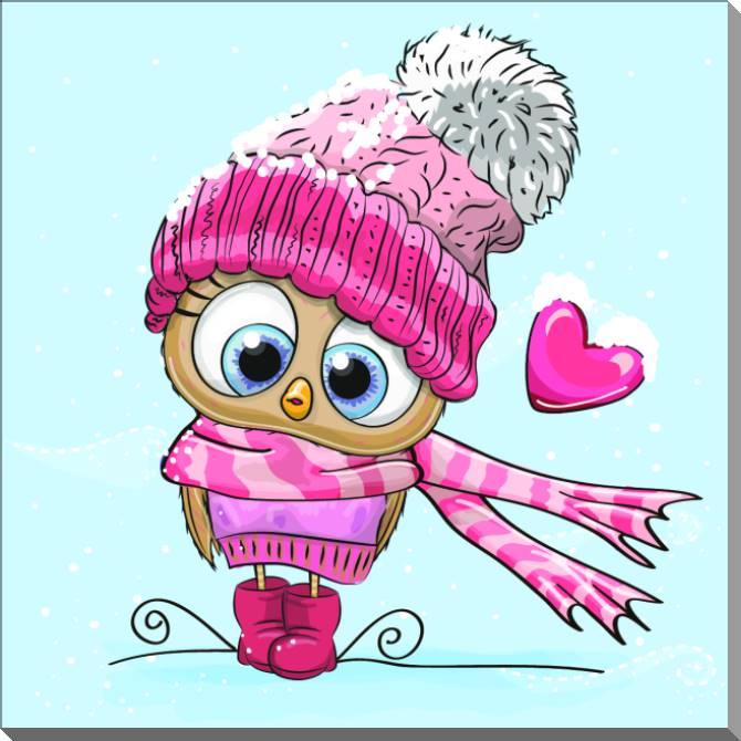 Картины на пластике, пеноркартоне The owl hat