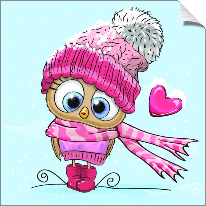 Купить и печать на заказ Картины на холсте Сова в шапке