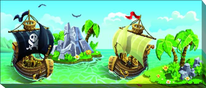 Картины на холсте The pirates ships