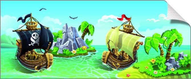 Купить и печать на заказ Картины на холсте Корабли пиратов