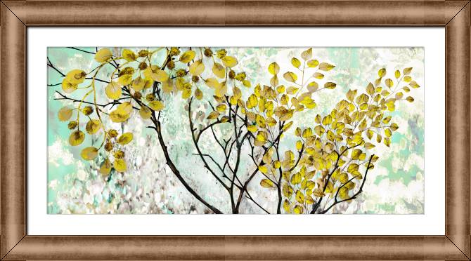 Купить и печать на заказ Картины в рамке, багете Дерево с желтыми листьями