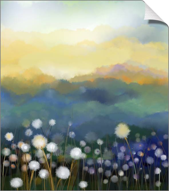 Paintings on canvas Dandelions on the meadow