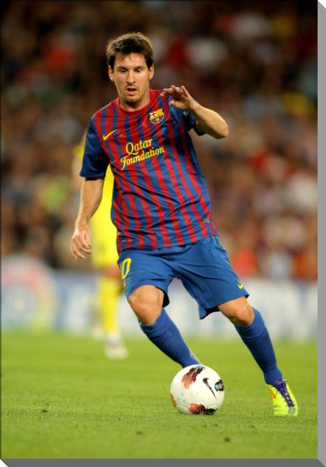 Картины на пластике, пеноркартоне Lionel Messi at the stadium