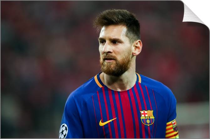 Купить и печать на заказ Картины на холсте Лионель Месси во время игры