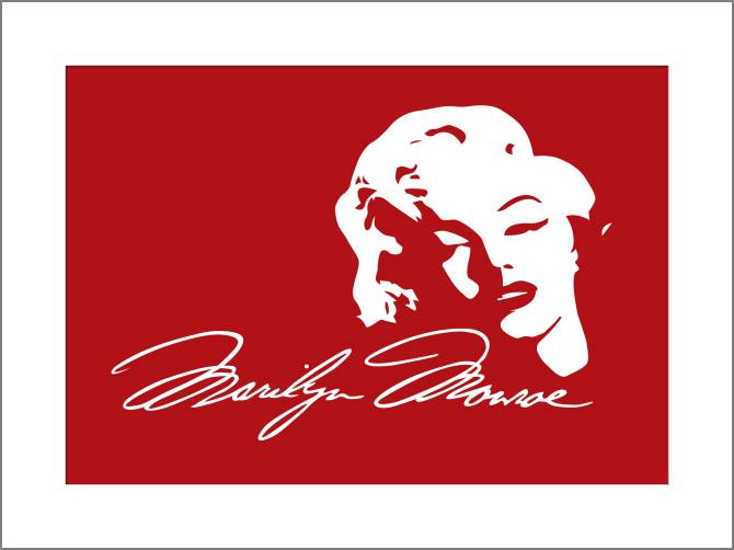 Картины, фото с паспарту Art Monroe on red