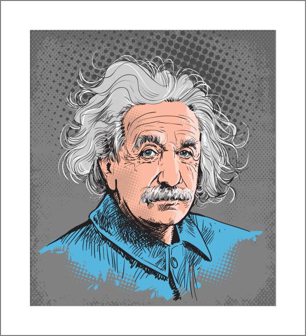 Paintings, photos from Passepartout Einstein on gray background