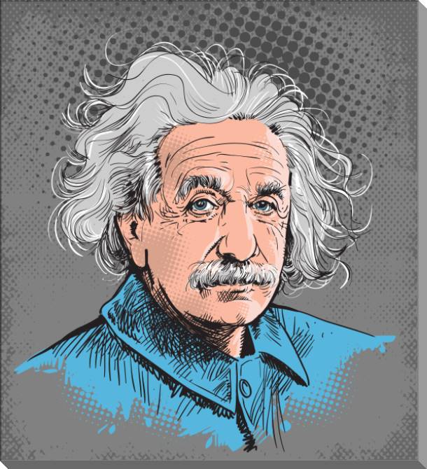 Картины на пластике, пеноркартоне Einstein on gray background