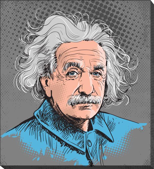 Картины на холсте Einstein on gray background
