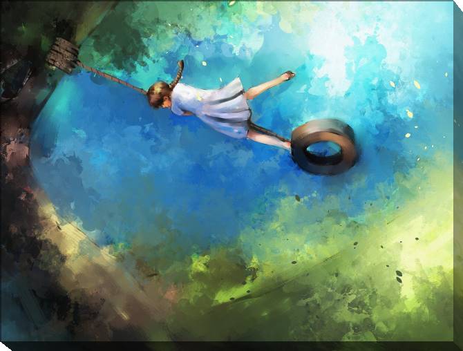 Картины на холсте Girl on swing