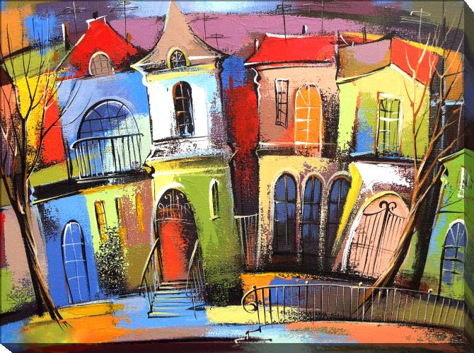 Paintings on canvas House fabulous city