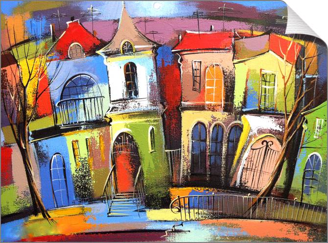 Paintings on canvas House fabulous city