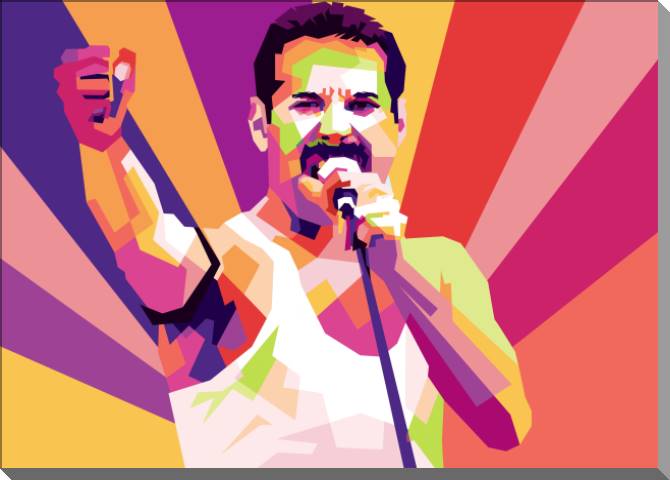 Картины на пластике, пеноркартоне Freddie mercury art colorful
