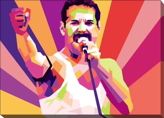 Картины на холсте Freddie mercury art colorful
