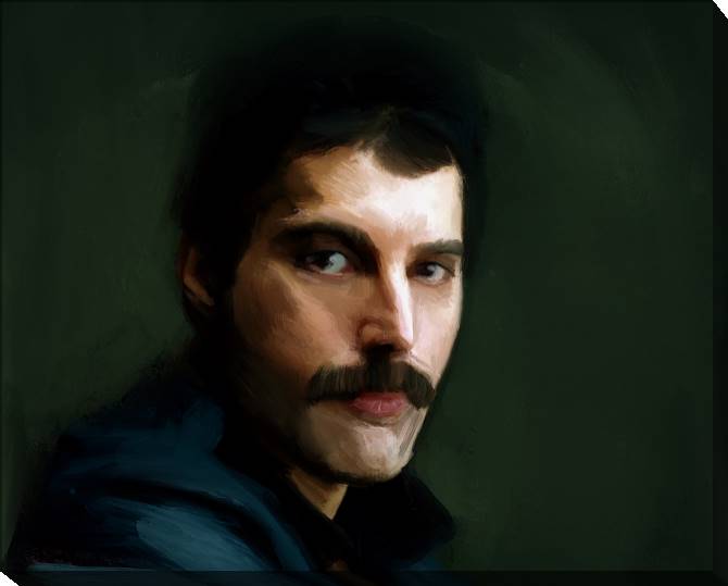 Paintings on canvas Freddie mercury on a dark background