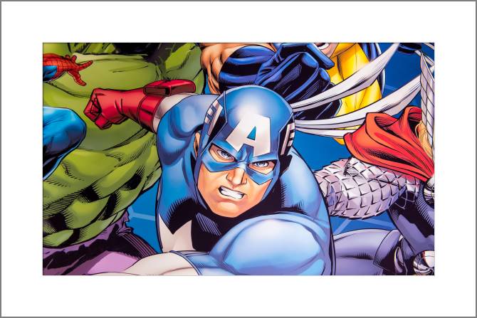 Купить и печать на заказ Картины, фото с паспарту Супергерой Капитан Америка