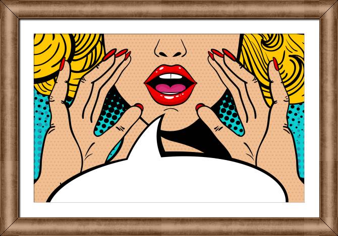 Купить и печать на заказ Картины в рамке, багете Комикс блондинка
