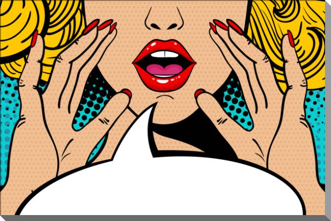 Картины на пластике, пеноркартоне Comics blonde