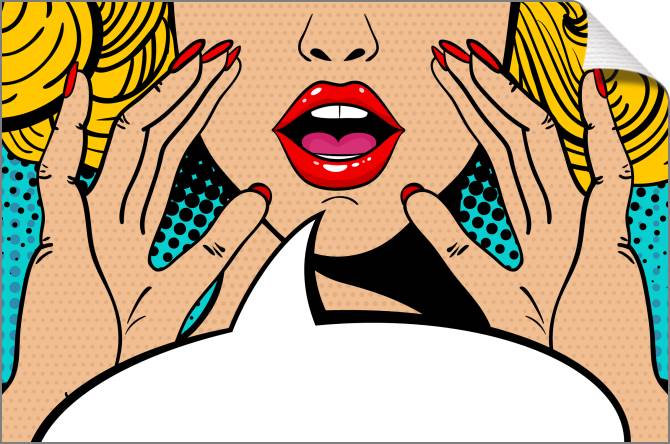 Купить и печать на заказ Картины на холсте Комикс блондинка