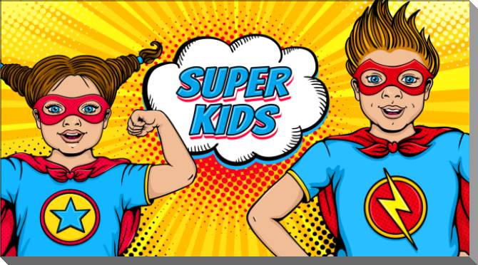 Картины на пластике, пеноркартоне Kids pop-art