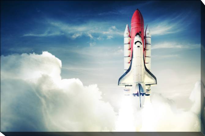 Paintings on canvas Shuttle in the sky