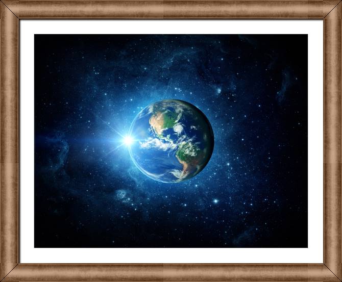 Купить и печать на заказ Картины в рамке, багете Земля и Солнце