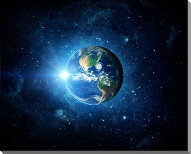 Картины на пластике, пеноркартоне The earth and the Sun