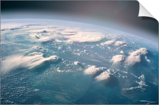 Купить и печать на заказ Картины на холсте Земля и облака из космоса