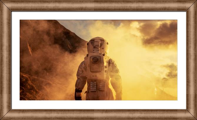 Купить и печать на заказ Картины в рамке, багете Космонавт на Марсе